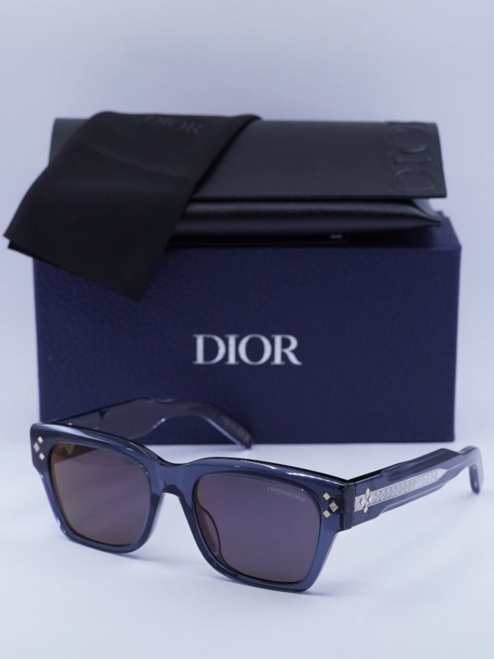 Dior CD DIAMOND S2 30G7 Square Sunglasses - Blue / Purple Mirrored